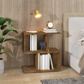 Mesita de noche madera contrachapada roble ahumado 50x30x51,5cm Mesita de noche madera contrachapada roble ahumado 50x30x51,5cm