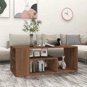 Mesa de centro madera contrachapada roble marrón 100x50x40 cm Mesa de centro madera contrachapada roble marrón 100x50x40 cm