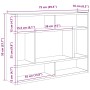 Estantería de pared madera ingeniería roble ahumado 75x16x55 cm