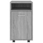 Armario auxiliar con ruedas contrachapado gris 33x38x60 cm