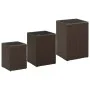 Mesa auxiliar 3 pzas superficie vidrio ratán sintético marrón de vidaXL, Mesas auxiliares - Ref: Foro24-316380, Precio: 84,53...