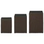 Mesa auxiliar 3 pzas superficie vidrio ratán sintético marrón de vidaXL, Mesas auxiliares - Ref: Foro24-316380, Precio: 84,53...
