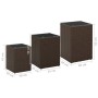 Side table set, glass surface, synthetic brown rattan by vidaXL, Side tables - Ref: Foro24-316380, Price: 85,21 €, Discount: %