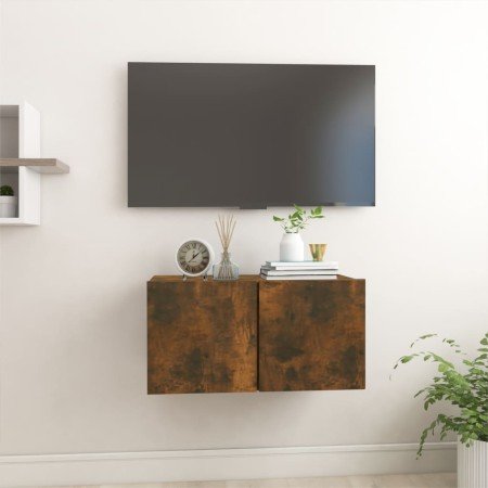 Armario colgante para TV madera roble ahumado 60x30x30 cm en Muebles TV | Comprar online en Foro24