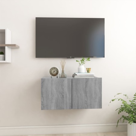 Mueble TV colgante madera contrachapada gris Sonoma 60x30x30 cm en Muebles TV | Comprar online en Foro24