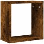 Estantes cubo de pared 4 unidades roble ahumado 30x15x30 cm