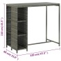 Set de bar para jardín 5 piezas y cojines ratán sintético gris