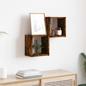 Estanterías de pared 2 pcs Marrón 26 x 15 x 26 cm