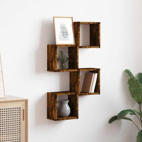 Estanterías de pared 4 pcs Marrón 26 x 15 x 26 cm