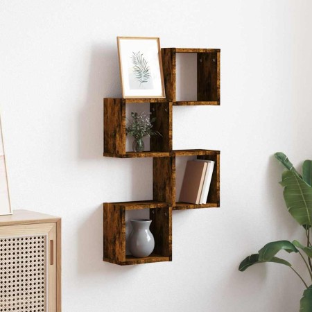 Estanterías de pared 4 pcs Marrón 26 x 15 x 26 cm