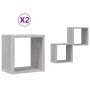 Estanterías de pared 2 pcs Gris 26 x 15 x 26 cm