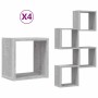 Estanterías de pared 4 pcs Gris 26 x 15 x 26 cm