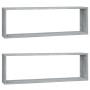 Estante cúbico de pared 2 uds madera gris Sonoma 80x15x26,5cm