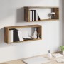 Estantes cúbicos de pared 2 uds madera roble ahumado 60x15x23cm