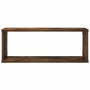 Estantes cúbicos de pared 4 uds madera roble ahumado 60x15x23cm