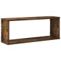 Estantes cúbicos de pared 4 uds madera roble ahumado 60x15x23cm