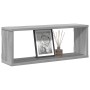 Estantes cúbicos de pared 4 uds madera gris Sonoma 60x15x23 cm