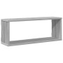 Estantes cúbicos de pared 4 uds madera gris Sonoma 60x15x23 cm