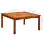 Solid acacia wood garden coffee table 85x85x45 cm by vidaXL, Garden tables - Ref: Foro24-316396, Price: 113,21 €, Discount: %