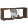 Estantes cúbicos de pared 4 uds madera roble marrón 60x15x23 cm