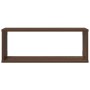 Estantes cúbicos de pared 4 uds madera roble marrón 60x15x23 cm