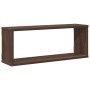 Estantes cúbicos de pared 4 uds madera roble marrón 60x15x23 cm