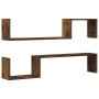 Estantes de pared 2 uds contrachapado roble ahumado 100x15x20cm