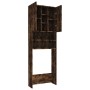 Armario de lavadora color roble ahumado 64x24x190 cm