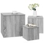 Mesitas auxiliares 3 piezas madera contrachapada gris Sonoma