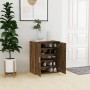 Mueble zapatero madera contrachapada roble ahumado 60x35x70 cm
