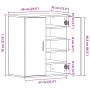 Mueble zapatero madera contrachapada roble ahumado 60x35x70 cm