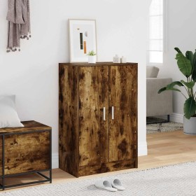 Mueble zapatero madera contrachapada roble ahumado 60x35x92 cm Mueble zapatero madera contrachapada roble ahumado 60x35x92 cm