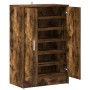Mueble zapatero madera contrachapada roble ahumado 60x35x92 cm