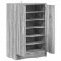 Zapatero de madera contrachapada gris Sonoma 60x35x92 cm
