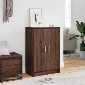 Mueble zapatero madera contrachapada roble marrón 60x35x92 cm Mueble zapatero madera contrachapada roble marrón 60x35x92 cm