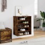 Zapatero de madera contrachapada gris Sonoma 60x35x70 cm