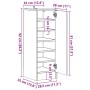 Mueble zapatero madera contrachapada roble ahumado 32x35x92 cm