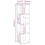 Mueble esquina madera contrachapada roble ahumado 33x33x132 cm