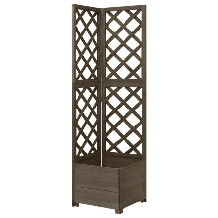 Corner lattice planter made of gray fir wood 40x40x150 cm by vidaXL, Pots and planters - Ref: Foro24-316412, Price: 62,05 €, ...