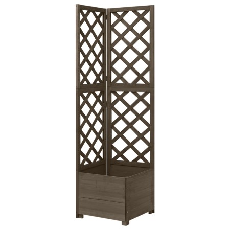 Eck-Pflanzgefäß aus grauem Tannenholz 40x40x150 cm von vidaXL, Töpfe und Pflanzgefäße - Ref: Foro24-316412, Preis: 63,49 €, R...