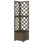 Corner lattice planter made of gray fir wood 40x40x150 cm by vidaXL, Pots and planters - Ref: Foro24-316412, Price: 62,05 €, ...