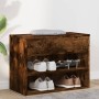 Banco zapatero madera contrachapada roble ahumado 60x30x45 cm