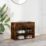Banco zapatero madera contrachapada roble ahumado 60x30x45 cm