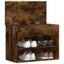 Banco zapatero madera contrachapada roble ahumado 60x30x45 cm