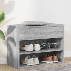 Banco zapatero madera contrachapada gris Sonoma 60x30x45 cm Banco zapatero madera contrachapada gris Sonoma 60x30x45 cm