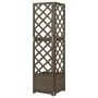 Corner lattice planter made of gray fir wood 40x40x150 cm by vidaXL, Pots and planters - Ref: Foro24-316412, Price: 62,05 €, ...