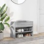 Banco zapatero madera contrachapada gris Sonoma 60x30x45 cm