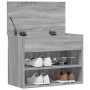 Banco zapatero madera contrachapada gris Sonoma 60x30x45 cm
