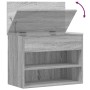 Banco zapatero madera contrachapada gris Sonoma 60x30x45 cm