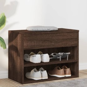 Banco zapatero madera contrachapada roble marrón 60x30x45 cm Banco zapatero madera contrachapada roble marrón 60x30x45 cm